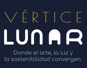 Logo de Vértice Lunar, marca colombiana de lámparas de luna artesanales iluminadas para decoración de interiores.